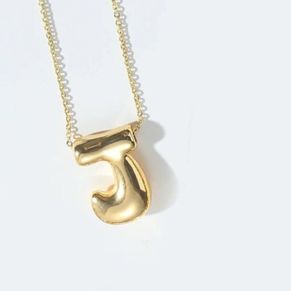 Copper 14K Gold Plated Letter “J” Pendant Necklace